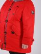 Зимняя куртка из плащевой мембранной ткани, яркого красного цвета с песцом, цвет красный в интернет-магазине Фабрики Тревери