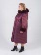 Женское стеганное пальто модного геометрического рисунка, цвет бордовый в интернет-магазине Фабрики Тревери