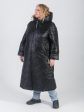 Брендированное, удлиненное женское пальто из стеганной ткани, цвет черный в интернет-магазине Фабрики Тревери