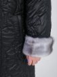 Пальто из стеганной плащевки необычного геометрического рисунка, цвет черный в интернет-магазине Фабрики Тревери