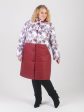Женская куртка из принтованной и стеганной ткани бордового цвета на пуговицах, цвет бордовый в интернет-магазине Фабрики Тревери