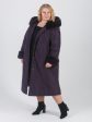Зимнее пальто баклажанного цвета с мехом норки и хольнитенами, цвет фиолетовый в интернет-магазине Фабрики Тревери