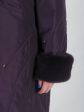 Зимнее пальто баклажанного цвета с мехом норки и хольнитенами, цвет фиолетовый в интернет-магазине Фабрики Тревери
