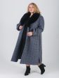 Зимнее пальто в синюю клетку, цвет синий в интернет-магазине Фабрики Тревери