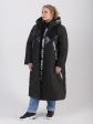 Брендированное пальто из комбинированных тканей, цвет черный в интернет-магазине Фабрики Тревери