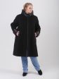 Демисезонное комбинированное пальто из драпа и стежки черного цвета , цвет черный в интернет-магазине Фабрики Тревери