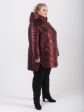Демисезонное стеганое пальто на молнии, цвет бордовый в интернет-магазине Фабрики Тревери