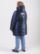 Демисезонное стеганое пальто на молнии, цвет синий в интернет-магазине Фабрики Тревери