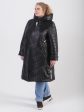 Комбинированное женское пальто из стеганной ткани с брендовой лентой, цвет черный в интернет-магазине Фабрики Тревери