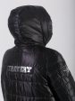 Стеганное женское брендированное пальто на молнии, цвет черный в интернет-магазине Фабрики Тревери