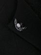 Удлиненное женское пальто из двух видов драпа с брошью, цвет черный в интернет-магазине Фабрики Тревери