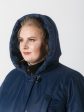 Молодежная куртка темно-синего цвета с песцом, цвет темно-синий в интернет-магазине Фабрики Тревери