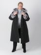 Пальто женское зимнее из плащевки с норкой-крестовкой, цвет черный в интернет-магазине Фабрики Тревери