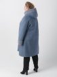 Спортивное серо-голубое пальто с отделкой в рубчик, цвет серый в интернет-магазине Фабрики Тревери