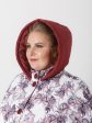 Удлиненная женская куртка комбинированная из двух тканей, цвет бордовый в интернет-магазине Фабрики Тревери