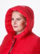 Молодежное дутое стеганное пальто с силиконовыми лентами , цвет красный в интернет-магазине Фабрики Тревери