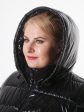 Молодежное пальто из стеганной блестящей плащевки, черного цвета, цвет черный в интернет-магазине Фабрики Тревери