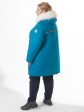 Женская куртка с искусственным мехом, цвет бирюзовый в интернет-магазине Фабрики Тревери