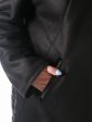 Эффектная дубленка из эко-меха в комбинации со стеганной плащевой тканью, цвет черный в интернет-магазине Фабрики Тревери
