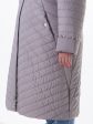 Весеннее молодежное пальто из стежки с брендированной силиконовой лентой, цвет бежевый в интернет-магазине Фабрики Тревери
