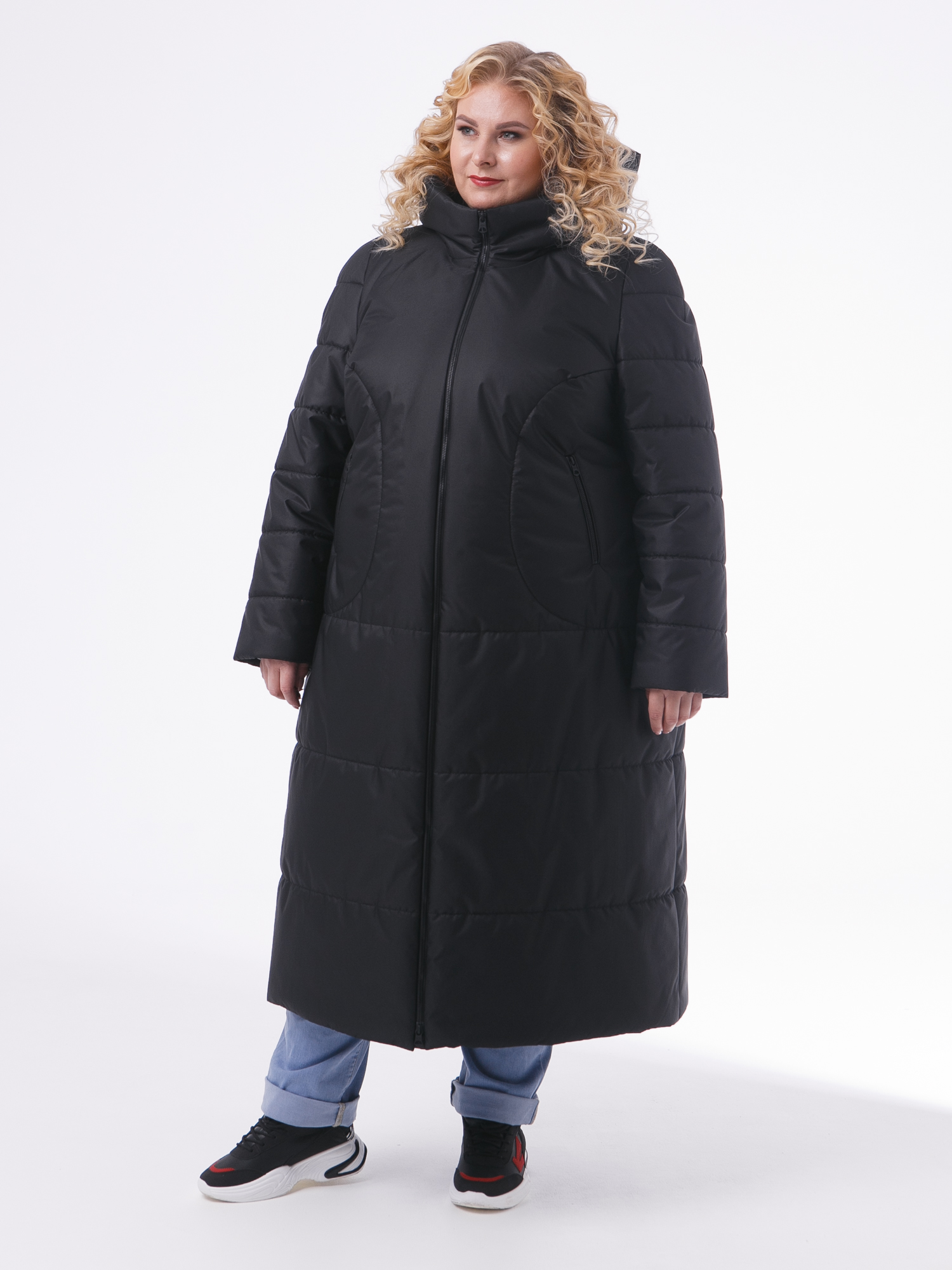 Молодежное пальто из двух видов стежки, цвет черный в интернет-магазине Фабрики Тревери