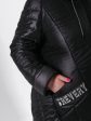 Пальто из стеганной ткани с брендированными силиконовыми лентами, цвет черный в интернет-магазине Фабрики Тревери