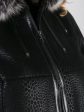 Женская дубленка парка расклешенного силуэта с натуральным песцом , цвет черный в интернет-магазине Фабрики Тревери