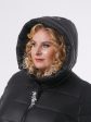 Женское пальто из комбинированной стеганной ткани , цвет черный в интернет-магазине Фабрики Тревери