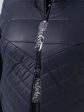 Женское пальто из комбинированной стеганной ткани , цвет синий в интернет-магазине Фабрики Тревери
