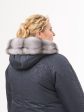 Классическое зимнее пальто с норкой-крестовкой, цвет серый в интернет-магазине Фабрики Тревери