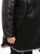 Женская дубленка из эко-меха и стеганной в горошек плащевки, цвет черный в интернет-магазине Фабрики Тревери
