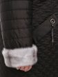 Женское пальто с геометрической стежкой и эко-мехом, цвет черный в интернет-магазине Фабрики Тревери
