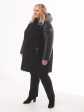 Драповое пальто со стежкой и чернобуркой, цвет черный в интернет-магазине Фабрики Тревери