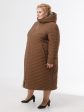 Стёганое женское пальто коричневого цвета с асиметричной спинкой, цвет коричневый в интернет-магазине Фабрики Тревери