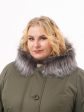 Женская куртка цвета хаки с чернобуркой, цвет хаки в интернет-магазине Фабрики Тревери