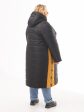 Женское пальто из красивой стеганной мембранной ткани черного цвета с желтыми вставками, цвет черный в интернет-магазине Фабрики Тревери