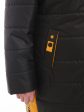 Женское пальто из красивой стеганной мембранной ткани черного цвета с желтыми вставками, цвет черный в интернет-магазине Фабрики Тревери