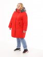 Женское пальто красного цвета с чернобуркой, цвет красный в интернет-магазине Фабрики Тревери