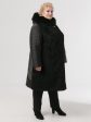 Пальто из каракуля и стежки с эко-мехом под норку, цвет черный в интернет-магазине Фабрики Тревери