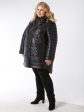 Женское асимметричное пальто из красивой комбинированной стеганной ткани с пуговицами, цвет черный в интернет-магазине Фабрики Тревери