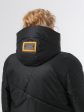 Женское пальто черного цвета с желтой отделкой , цвет черный в интернет-магазине Фабрики Тревери