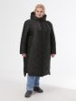 Женское пальто из комбинированной стеганой ткани, цвет черный в интернет-магазине Фабрики Тревери