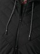 Женское пальто из комбинированной стеганой ткани, цвет черный в интернет-магазине Фабрики Тревери
