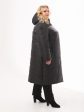 Женское стёганое пальто с отделкой из плащевки, цвет черный в интернет-магазине Фабрики Тревери