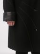 Демисезонное пальто с декоративными строчками и стразами, цвет черный в интернет-магазине Фабрики Тревери