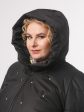 Молодежное пальто черного цвета из двух видов стежки со стразами, цвет черный в интернет-магазине Фабрики Тревери