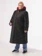 Молодежное пальто с красной отделкой, цвет черный в интернет-магазине Фабрики Тревери