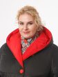 Молодежное пальто волна с красной отделкой, цвет черный в интернет-магазине Фабрики Тревери