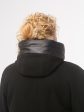 Пальто женское демисезонное комбинированное из драпа и стежки , цвет черный в интернет-магазине Фабрики Тревери