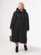 Пальто женское из драпа с декоративными строчками и стразами, цвет черный в интернет-магазине Фабрики Тревери